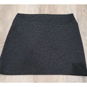 Women's Love Culture Black Shimmery Animal Print Mini Skirt, Size S